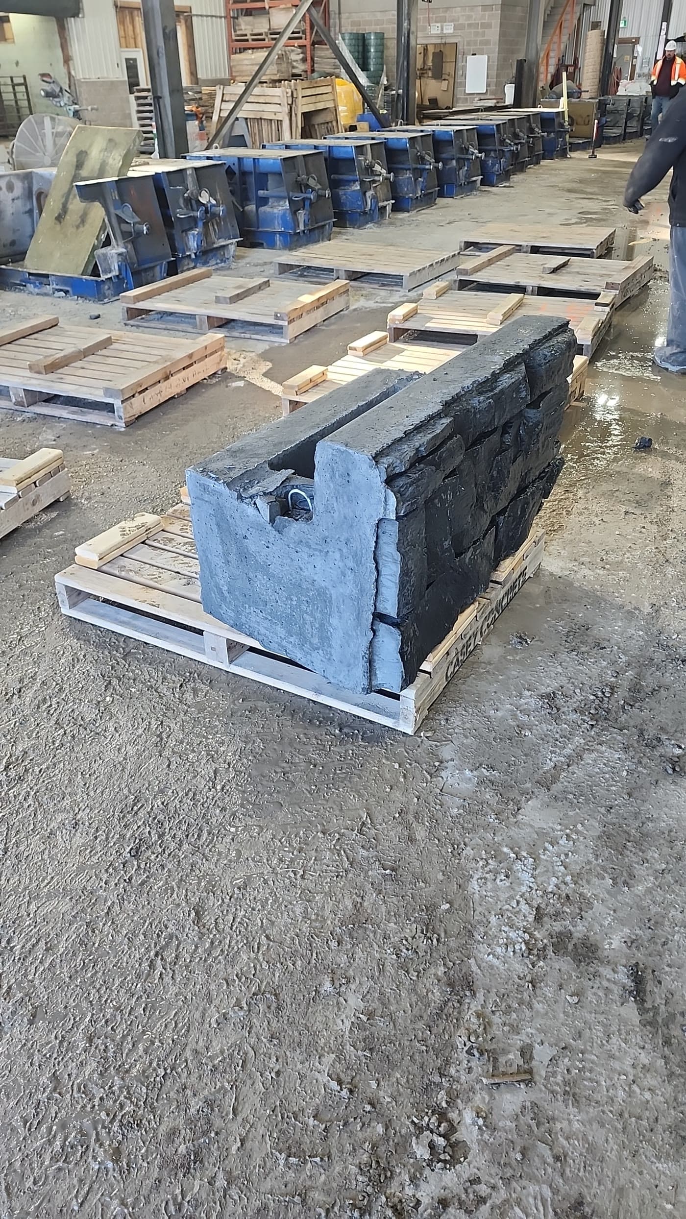 Finished Magnumstone concrete block produced with ΔC at Casey Concrete
